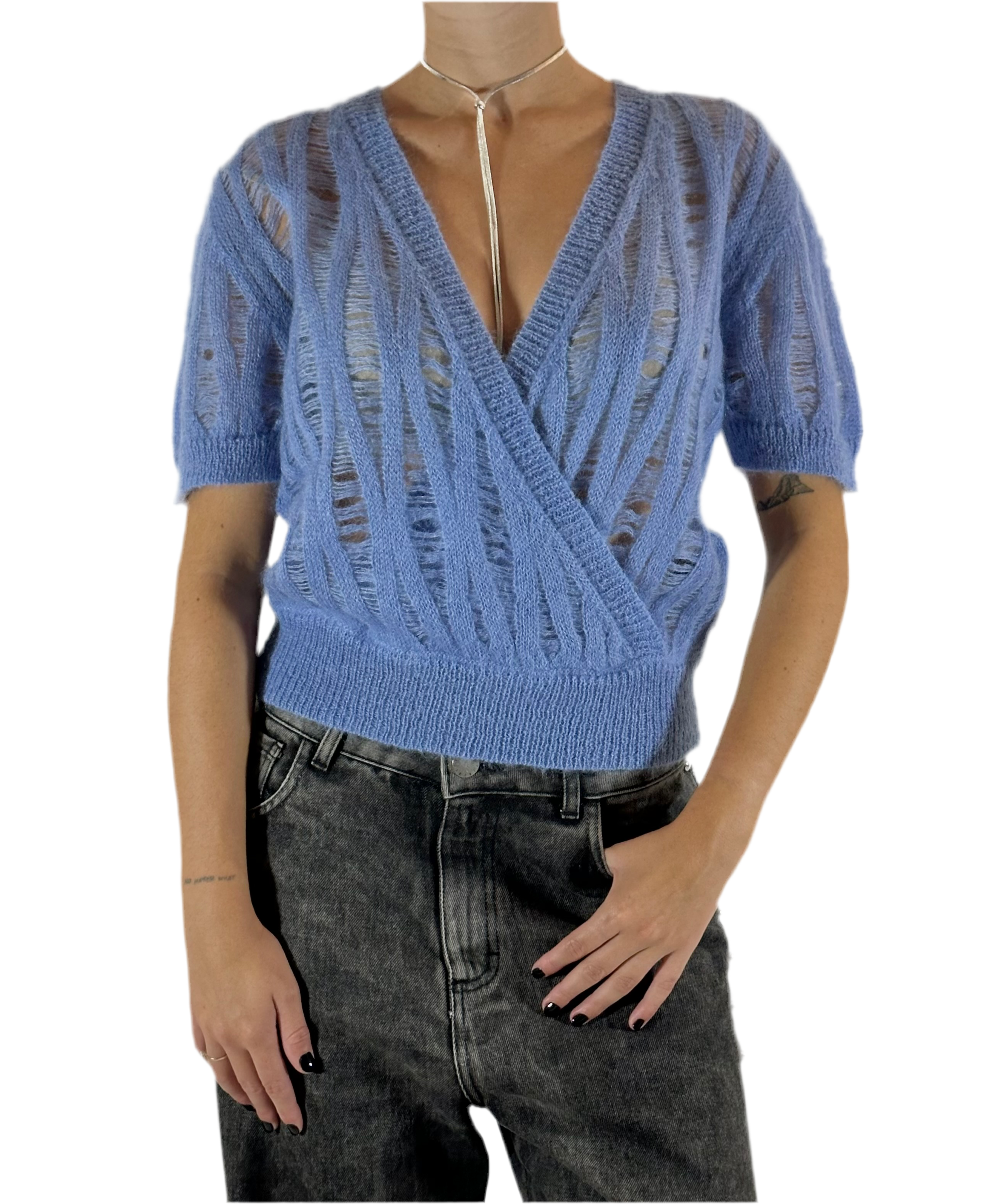 MAGLIA INCROCIATA MOHAIR