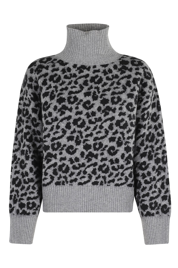 SPOTTED HIGH NECK SWEATER