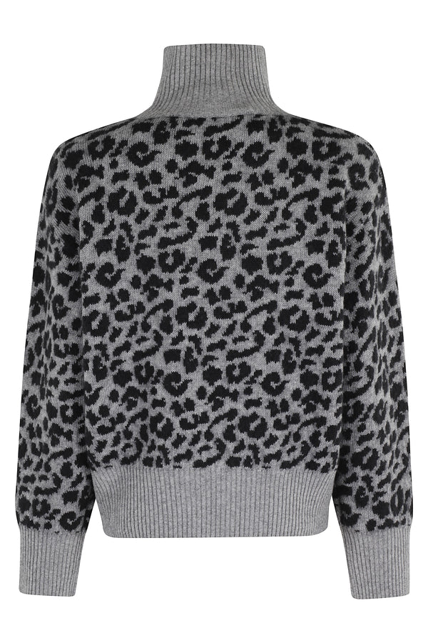 SPOTTED HIGH NECK SWEATER