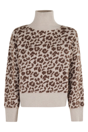 SPOTTED HIGH NECK SWEATER