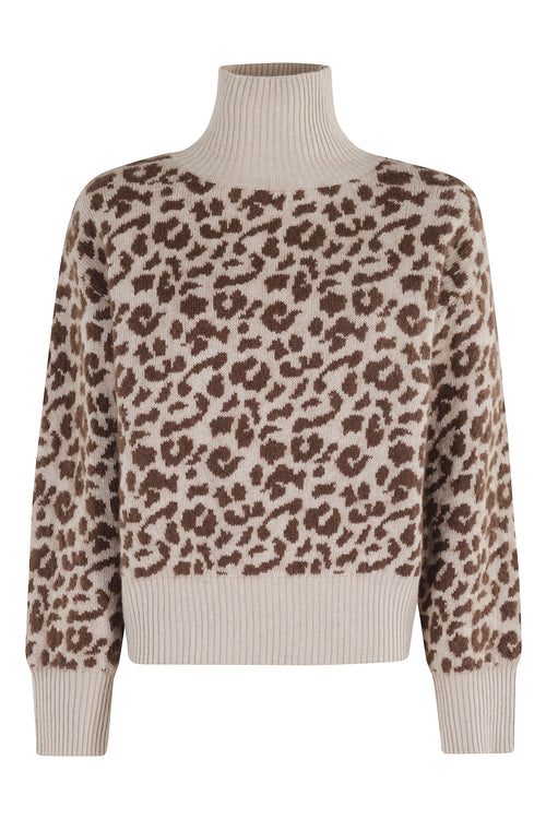 SPOTTED HIGH NECK SWEATER