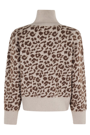 SPOTTED HIGH NECK SWEATER