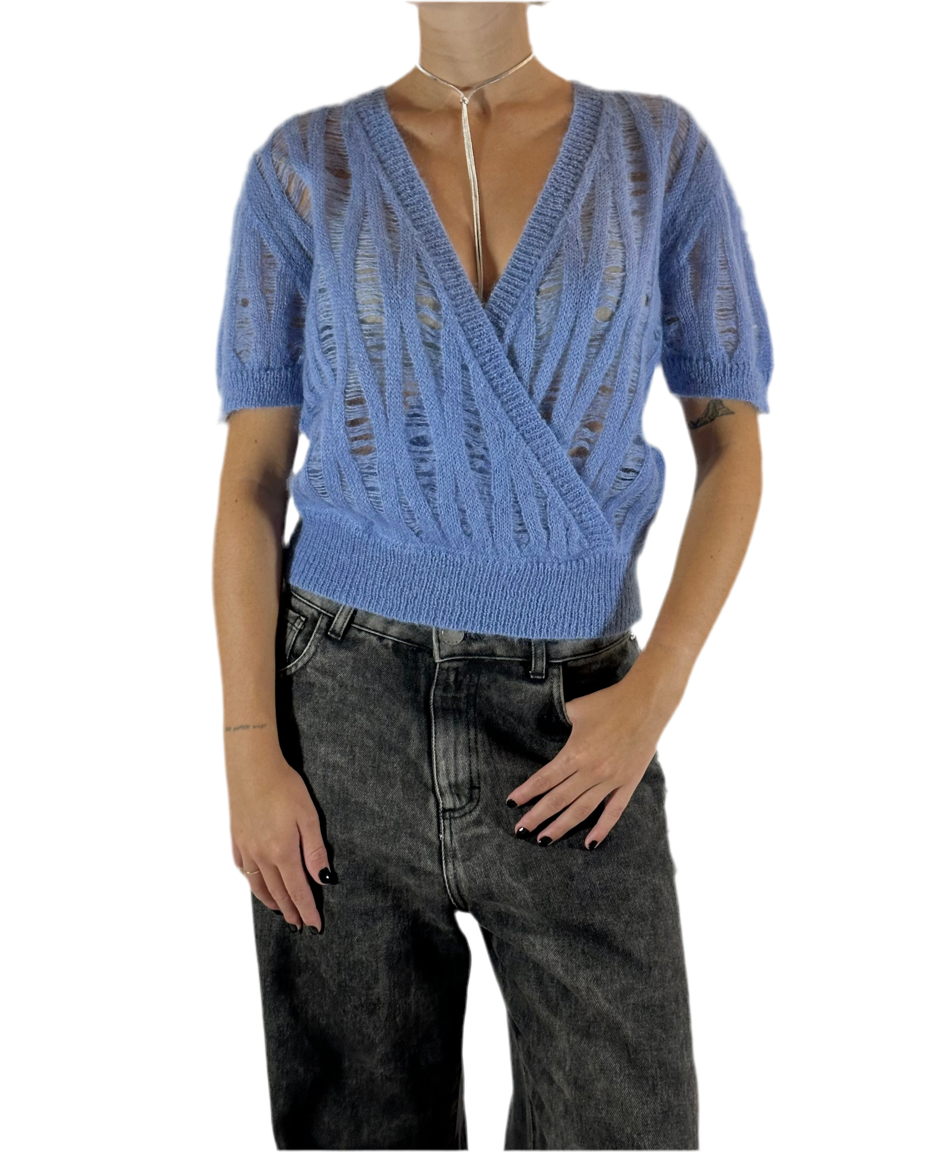 MAGLIA INCROCIATA MOHAIR