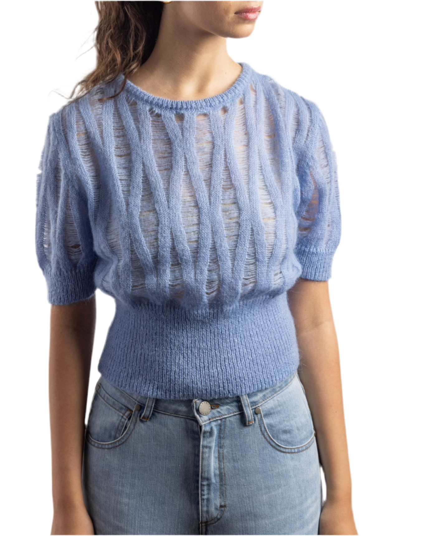 MAGLIA MOHAIR GIROCOLLO