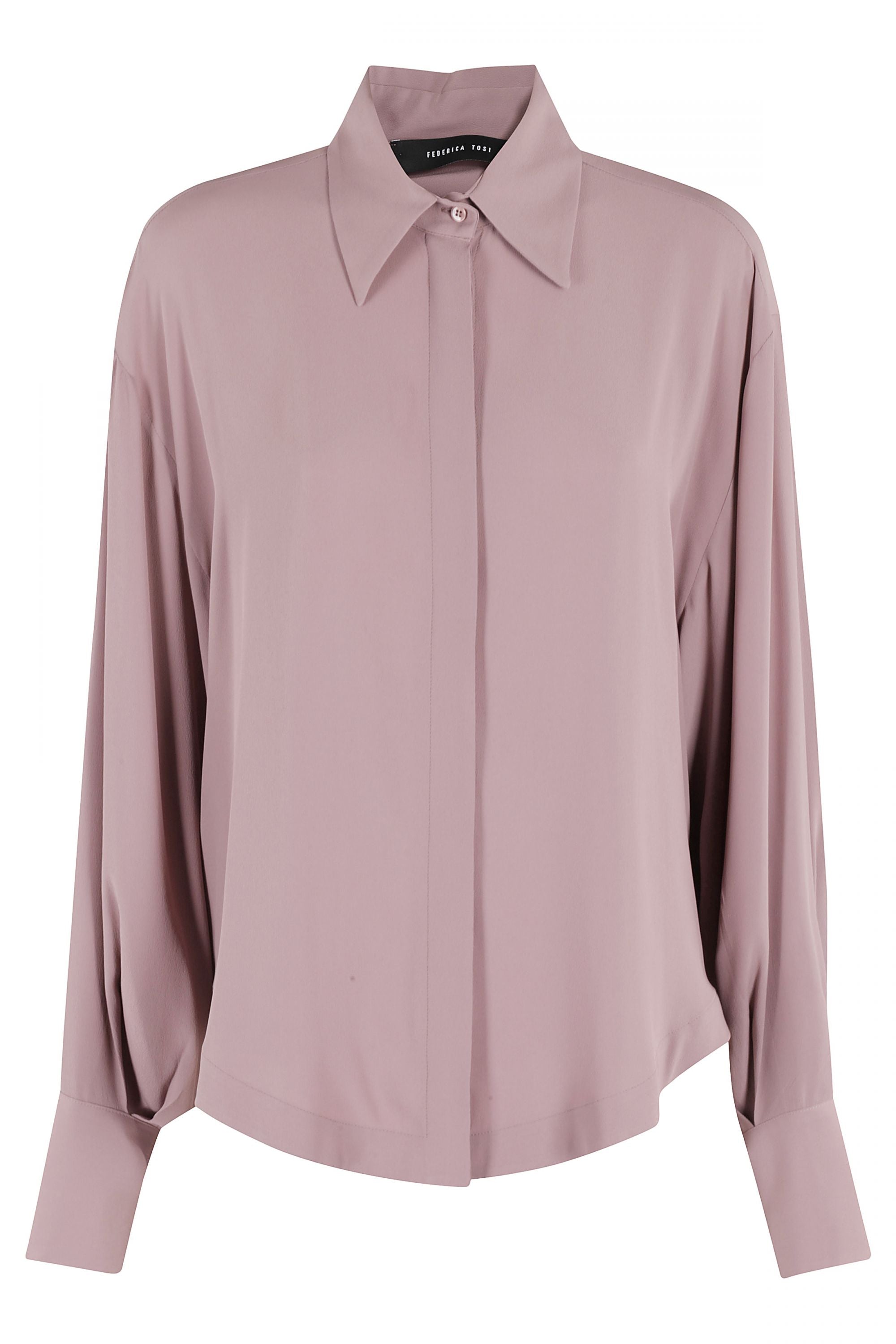 CAMICIA OVER CREPE DE CHINE BOIS DE ROSE