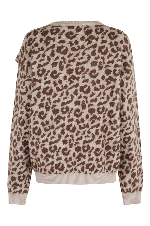 SPOTTED CUT CREW NECK SWEATER