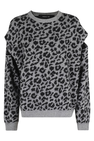 SPOTTED CUT CREW NECK SWEATER