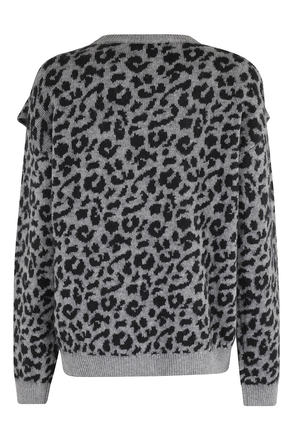 SPOTTED CUT CREW NECK SWEATER