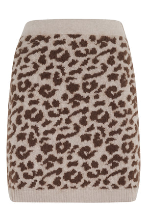 SPOTTED KNIT MINISKIRT