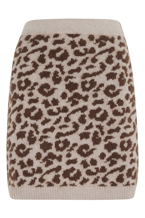 SPOTTED KNIT MINISKIRT