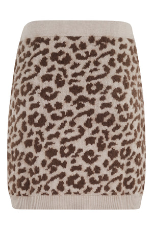 SPOTTED KNIT MINISKIRT
