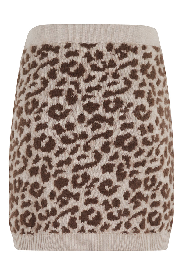 SPOTTED KNIT MINISKIRT