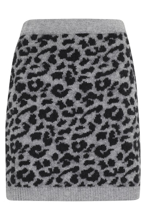 SPOTTED KNIT MINISKIRT