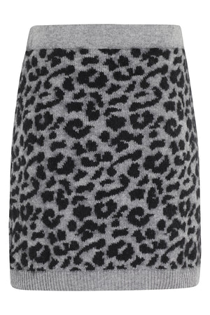 SPOTTED KNIT MINISKIRT