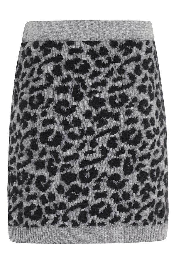 SPOTTED KNIT MINISKIRT