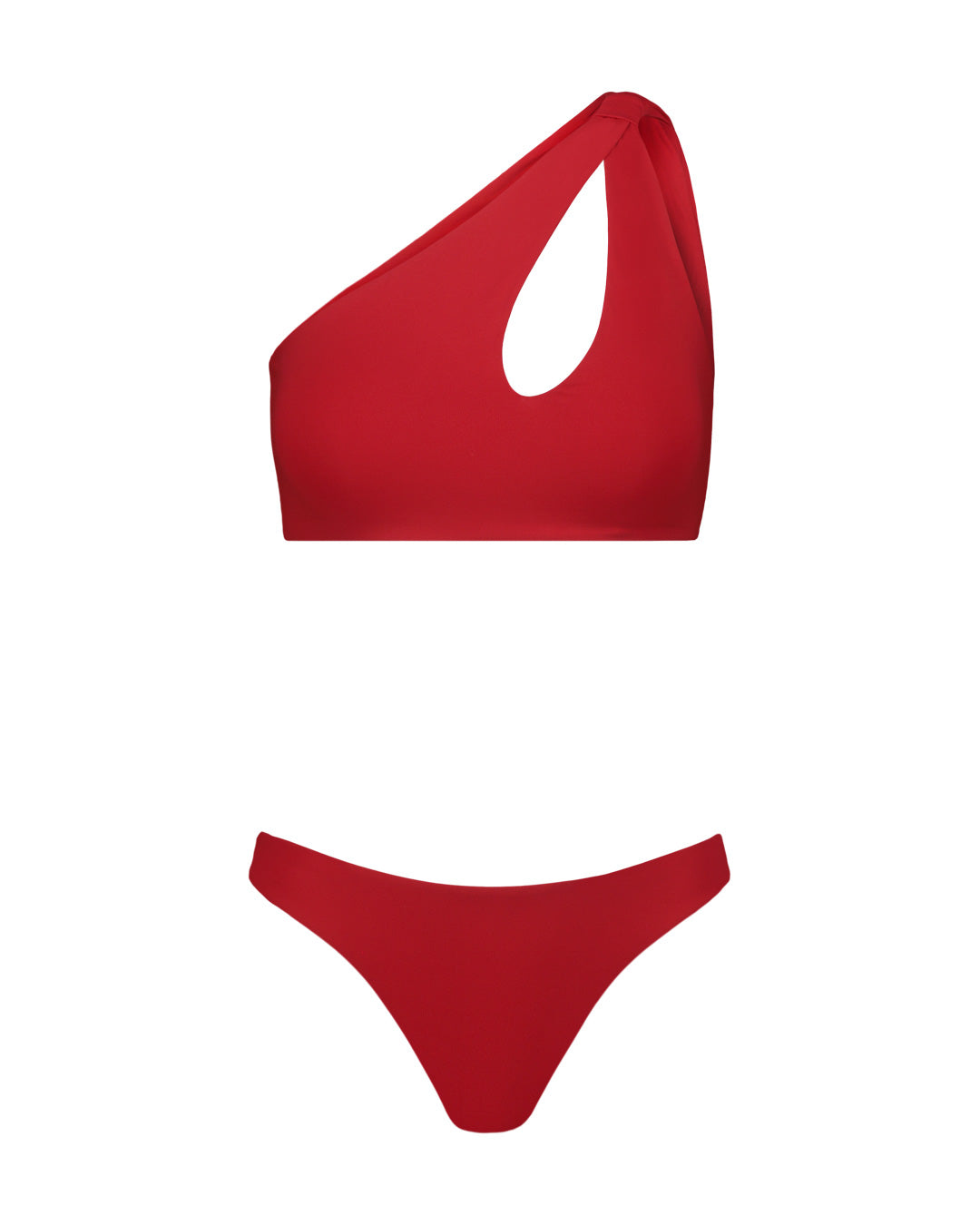 BIKINI MONOSPALLA NODO ROSSO