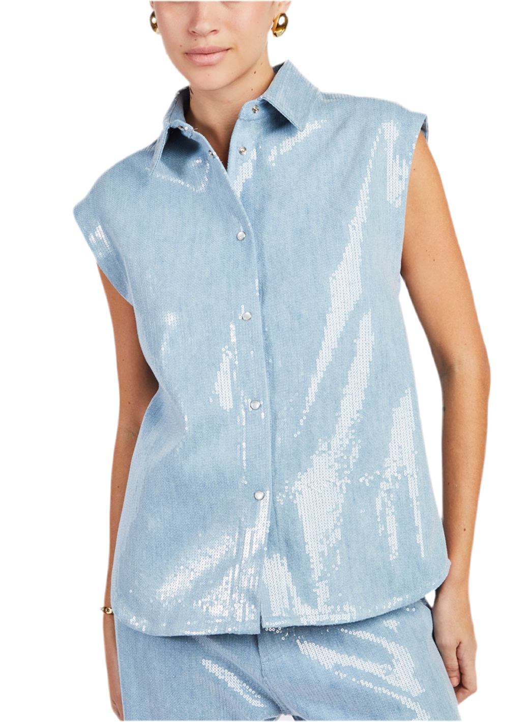 CAMICIA DENIM PAILLETTES