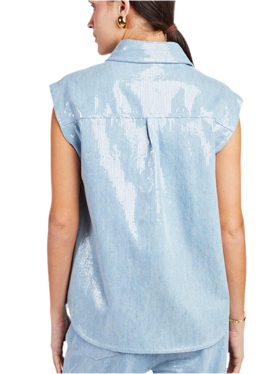 CAMICIA DENIM PAILLETTES