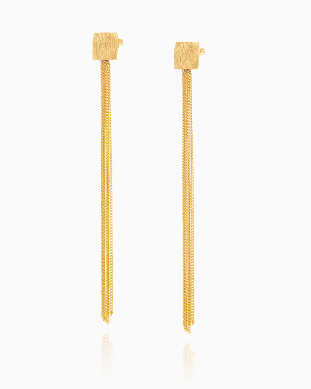 EARRING LONG DAISY GOLD (7768511021216)