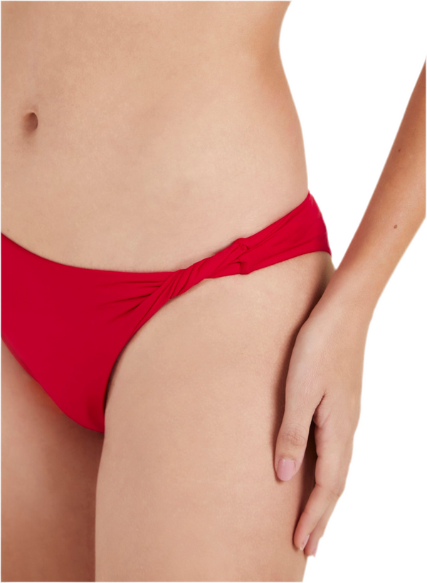 ONE-SHOULDER BIKINI WITH RED KNOT