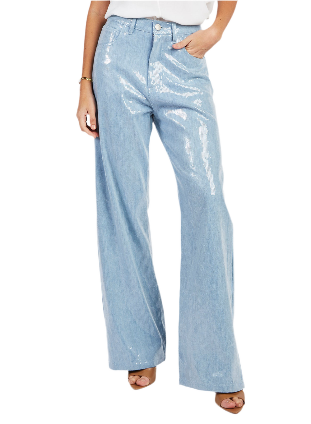 JEANS DENIM PAILLETTES