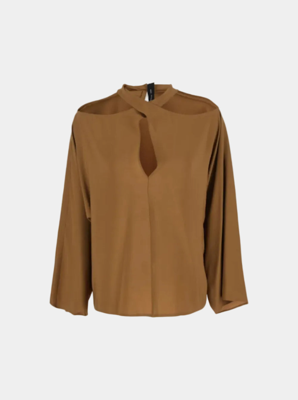 BLUSA MISTO SETA COLLO INTRECCIATO