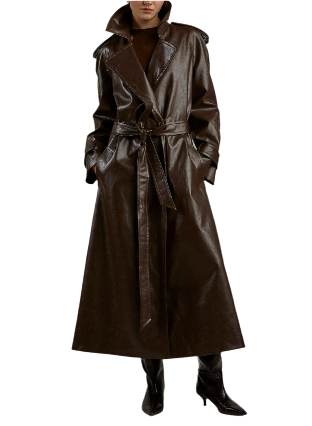 TRENCH PELLE METALLO