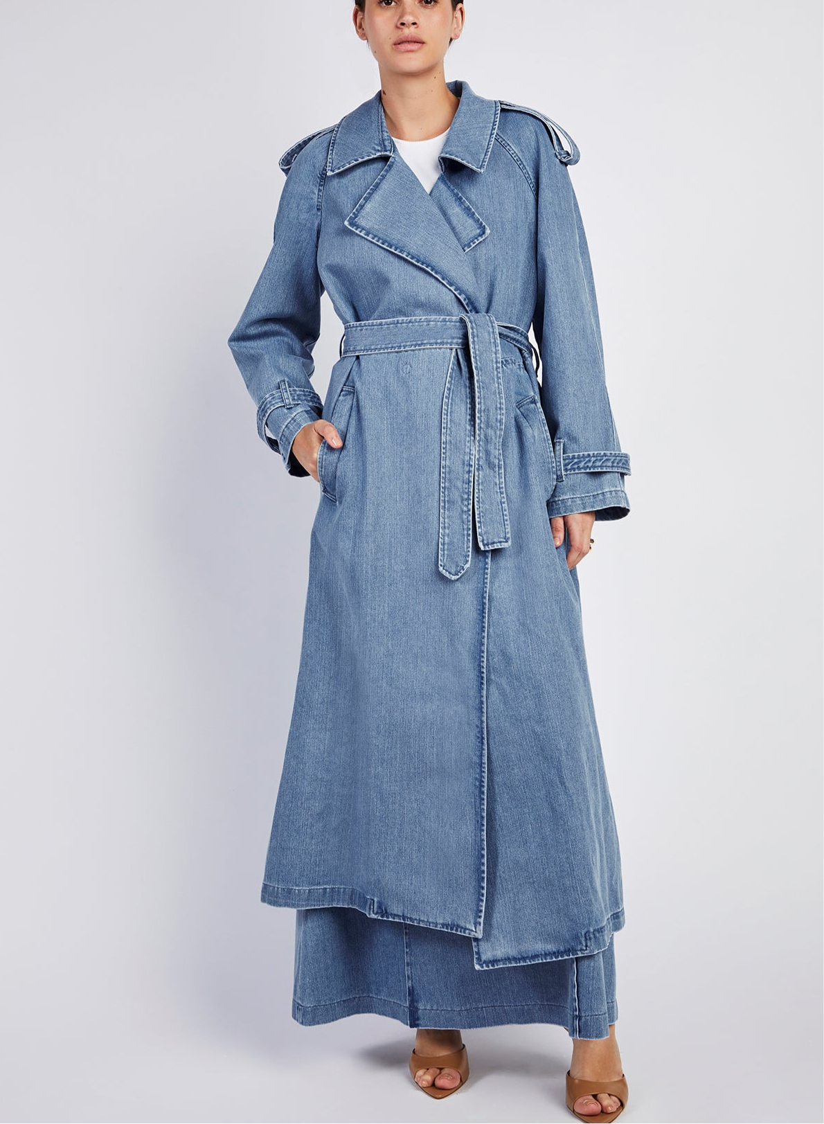 TRENCH DENIM AZZURRO