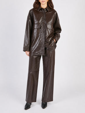 GIACCA CAMICIA 100% PELLE STAMPA COCCO