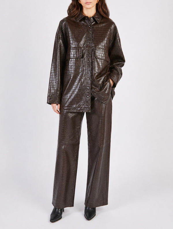 GIACCA CAMICIA 100% PELLE STAMPA COCCO