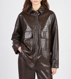 GIACCA CAMICIA 100% PELLE STAMPA COCCO