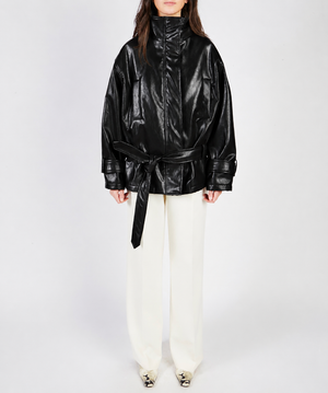 BOMBER PELLE METALLO