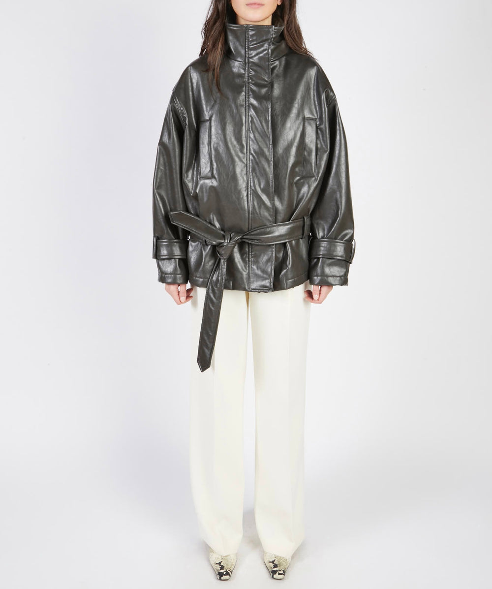 BOMBER PELLE METALLO