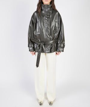 BOMBER PELLE METALLO