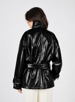 BOMBER PELLE METALLO