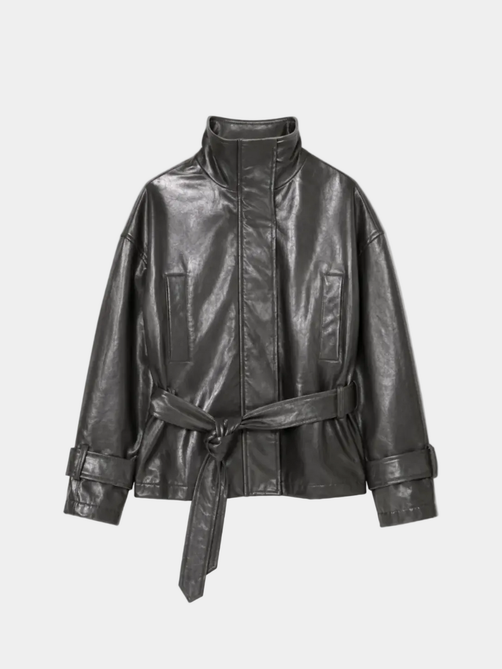 BOMBER PELLE METALLO