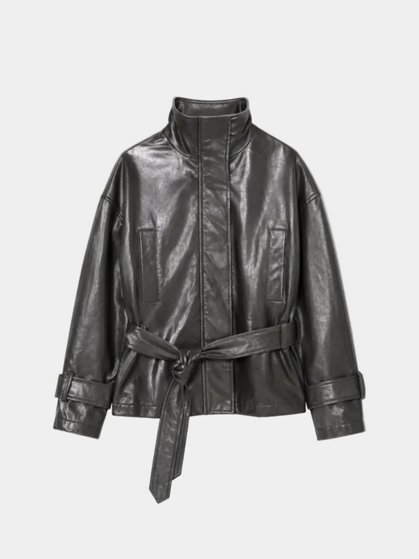 BOMBER PELLE METALLO