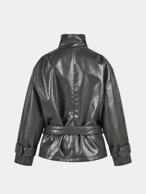 BOMBER PELLE METALLO
