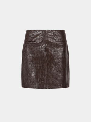 MINIGONNA 100% PELLE STAMPA COCCO