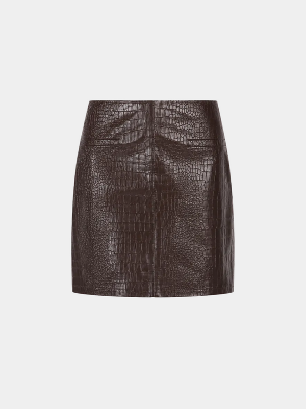 MINIGONNA 100% PELLE STAMPA COCCO