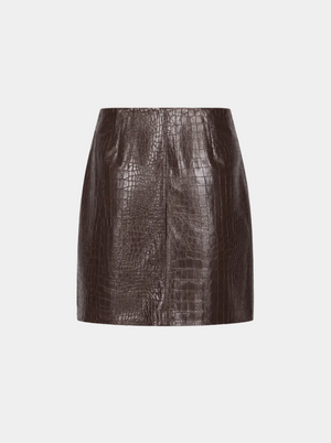 MINIGONNA 100% PELLE STAMPA COCCO