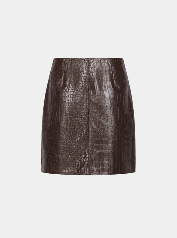 MINIGONNA 100% PELLE STAMPA COCCO