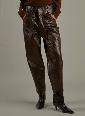 PANTALONE BALLOON PELLE METALLO