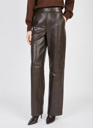 PANTALONE CARRY OVER 100% PELLE STAMPA COCCO