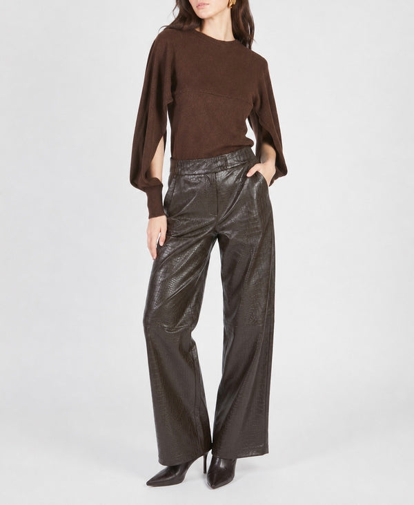 PANTALONE CARRY OVER 100% PELLE STAMPA COCCO