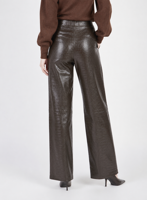 PANTALONE CARRY OVER 100% PELLE STAMPA COCCO