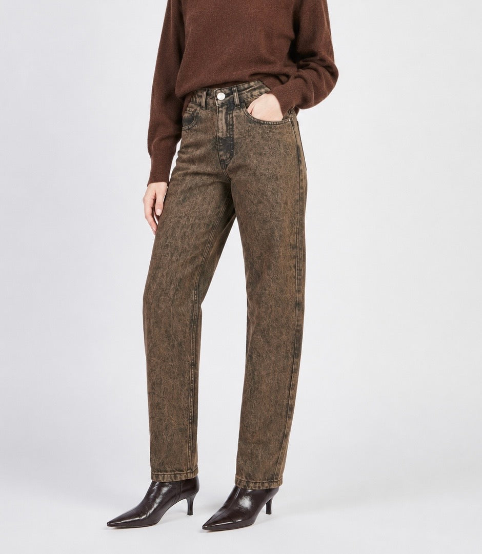 JEANS GAMBA DRITTA DENIM SABBIATO