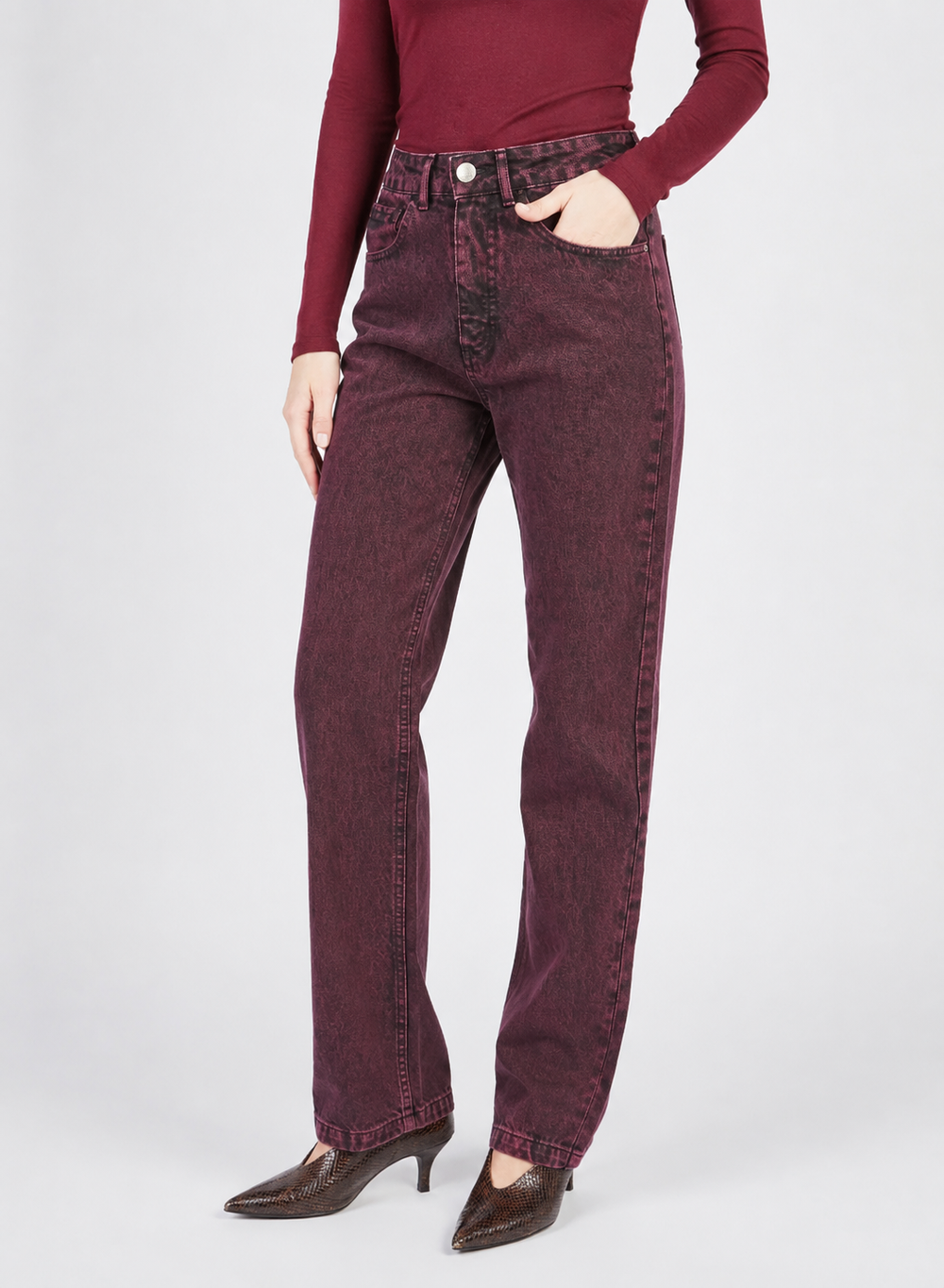 JEANS GAMBA DRITTA DENIM SABBIATO