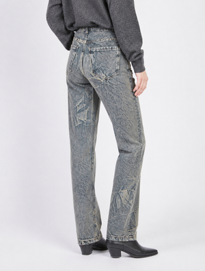 JEANS GAMBA DRITTA DENIM SABBIATO
