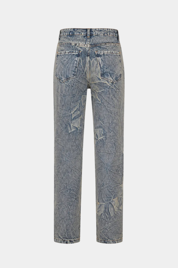 JEANS GAMBA DRITTA DENIM SABBIATO